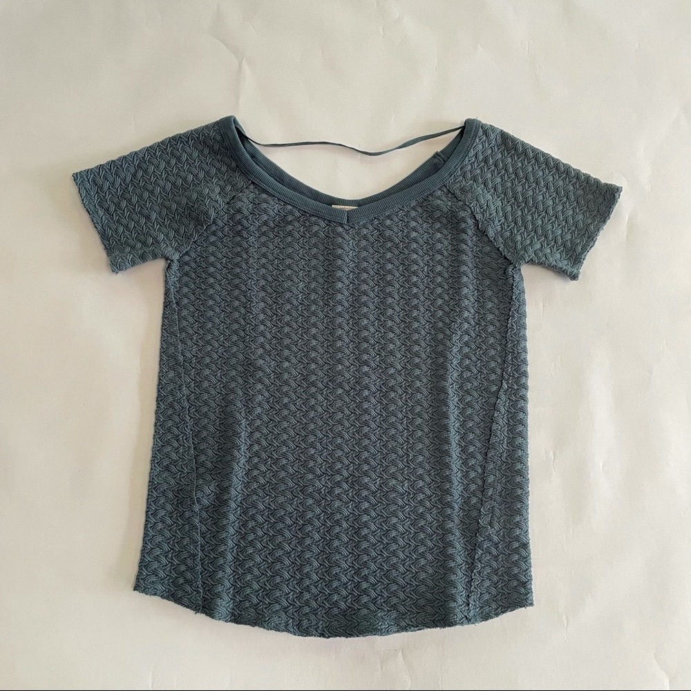 We the free Frenchie Raschel Tee Blue Size Large